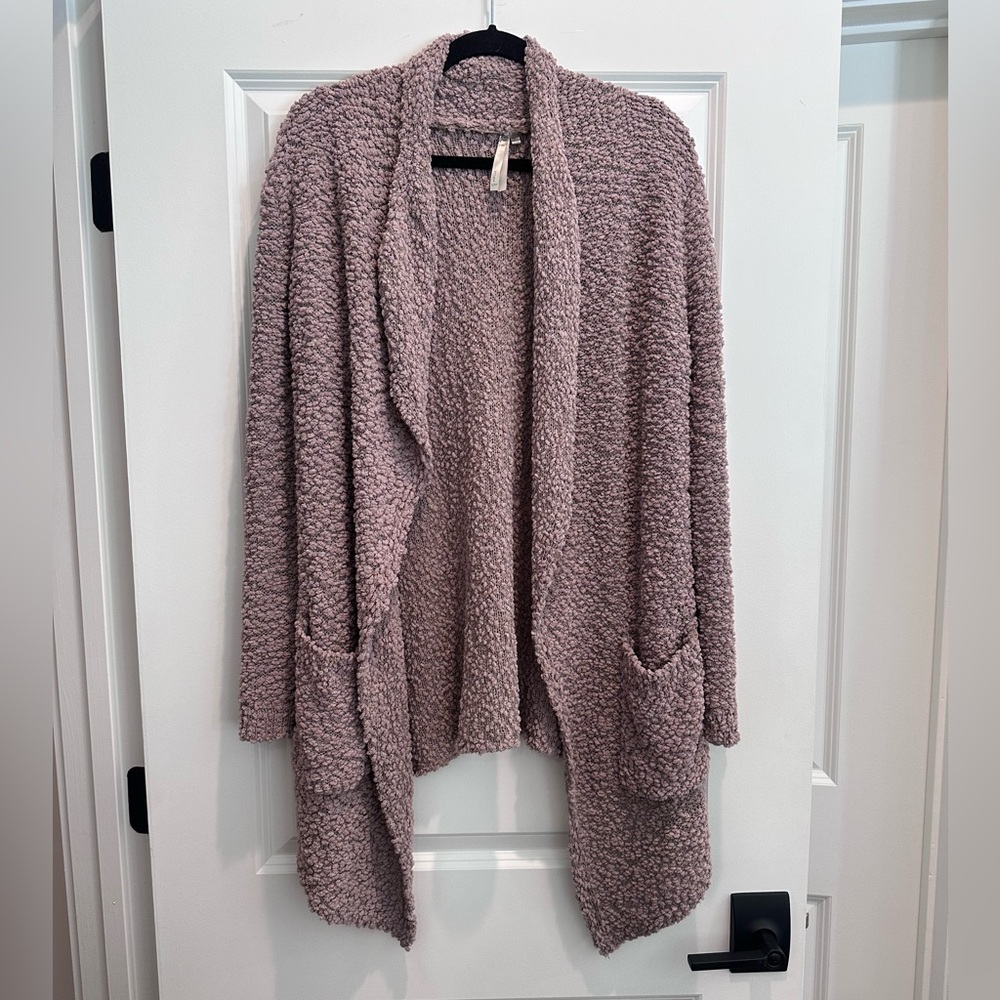 Mono B Soft Textured Mauve Cardigan